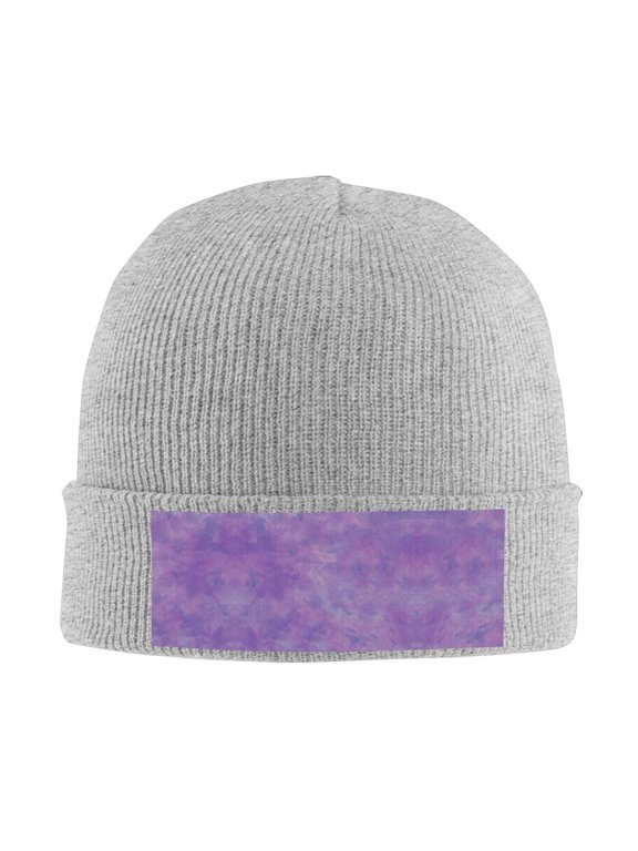 Purple Paint Beanie Hat Knit Hat Skull Cap for Men Women Winter Hat Gray