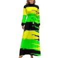thumbnail image 1 of Purple Paint Brush Dress Abstract Art Street Fashion Bohemia Dresses Woman Long Sleeve High Waist Modern Long Maxi Dress, 1 of 2