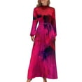thumbnail image 1 of Purple Paint Brush Dress Abstract Art Street Fashion Bohemia Dresses Woman Long Sleeve High Waist Modern Long Maxi Dress, 1 of 2
