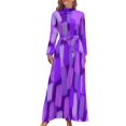 thumbnail image 1 of Purple Paint Brush Dress Abstract Art Street Fashion Bohemia Dresses Woman Long Sleeve High Waist Modern Long Maxi Dress, 1 of 2
