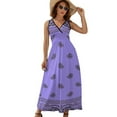 thumbnail image 1 of Purple Paisley Bandana Pattern Womens Night Club Maxi Dress V Neck Sleeveless Bohemia Long Dresses, 1 of 9