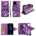 thumbnail image 1 of Purple Paisley Case for iphone iPhone 12 Pro Magnetic Detachable Pu Leather Wallet Cover Flap ClosureSnap-on Book Style Cases Card Holders Wrist Strap 2 in 1 Folio, 1 of 3