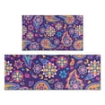 thumbnail image 1 of Purple Paisley and Floral Pattern Kitchen Rugs Sets Of 2,Anti Fatigue Kitchen Mat Rugs Non Slip Washable,Decorative Kitchen Floor Mats for Kitchen,Sink,Laundry,17"x30"+17"x47", 1 of 7