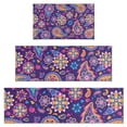 thumbnail image 1 of Purple Paisley and Floral Pattern Kitchen Rugs Sets Of 3,Kitchen Runner Rugs Non Skid Washable,Decorative Kitchen Floor Mats for Kitchen,Sink,Laundry,17"x30"+ 17"x47" + 17"x59", 1 of 6