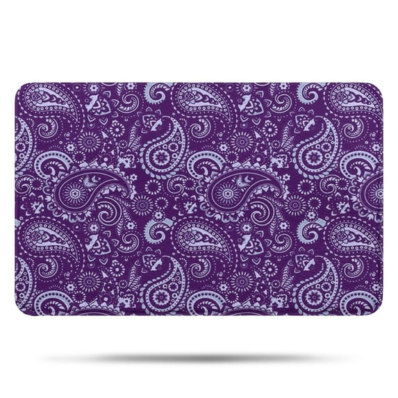 Purple Paisley Pattern Bathroom Rugs Mat,Non Slip Microfiber Bathroom Rug,Rubber Backing,Soft Bathroom Mats for Bathroom Floor,Tub and Shower,17x27in(43x68cm)