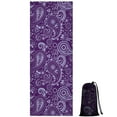 thumbnail image 1 of Purple Paisley Pattern Hot Yoga Mat Towel Non Slip for Hot Yoga - Quick-Drying Yoga Mat Cover with 4 Corner Pockets with Travel Bag - Hot Yoga Towel Non Slip Grip Moisture Wicking Sweat 70"x26", 1 of 6