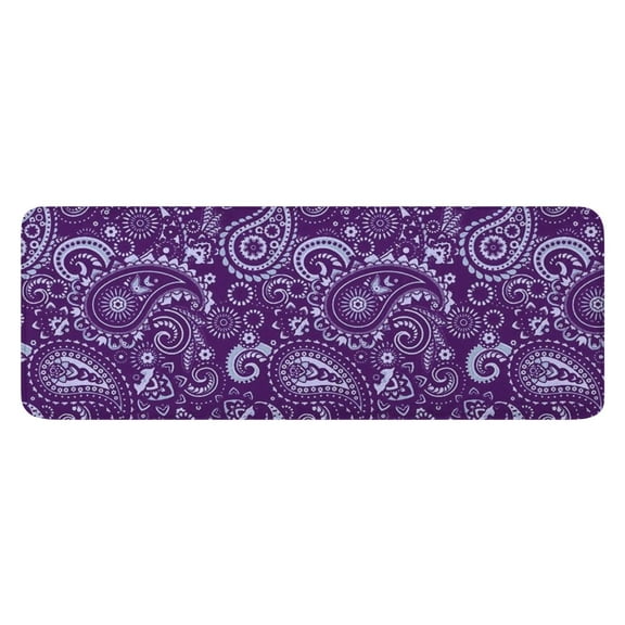 Purple Paisley Pattern Kitchen Rug Mat,Kitchen Runner Rugs Non Skid Washable,Decorative Kitchen Floor Mats for Kitchen,Sink,Laundry,17"x47.2"
