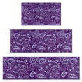 thumbnail image 1 of Purple Paisley Pattern Kitchen Rugs Sets Of 3,Kitchen Runner Rugs Non Skid Washable,Decorative Kitchen Floor Mats for Kitchen,Sink,Laundry,17"x30"+ 17"x47" + 17"x59", 1 of 6