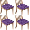 thumbnail image 1 of Purple Paisley Pattern Seat Covers for Dining Room Chairs Set Of 4,Stretch Printed Washable Chair Seat Cover with Elastic Ties and Button,Removable Waterproof Couch Cushion Covers, 1 of 6
