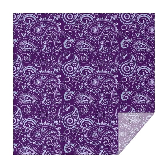 Purple Paisley Pattern Square Tablecloth,Waterproof Square Table Cover,Wipeable Spillproof Washable Table Cover for Home Kitchen Party Decor 42"X42"(107x107cm)