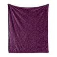 thumbnail image 1 of Purple Paisley Soft Flannel Fleece Throw Blanket, Outline Simplistic Oriental Ornament with Flower Items, Cozy Plush for Indoor and Outdoor Use, 70" x 90", Plum and Pink, by Ambesonne, 1 of 6