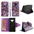 thumbnail image 1 of Purple Paisley Wallet Case for Samsung Galaxy Note 9 Folio Standing Cover Card Slot Money Pocket Magnetic Closure Fashion Flip Pu Leather, 1 of 2