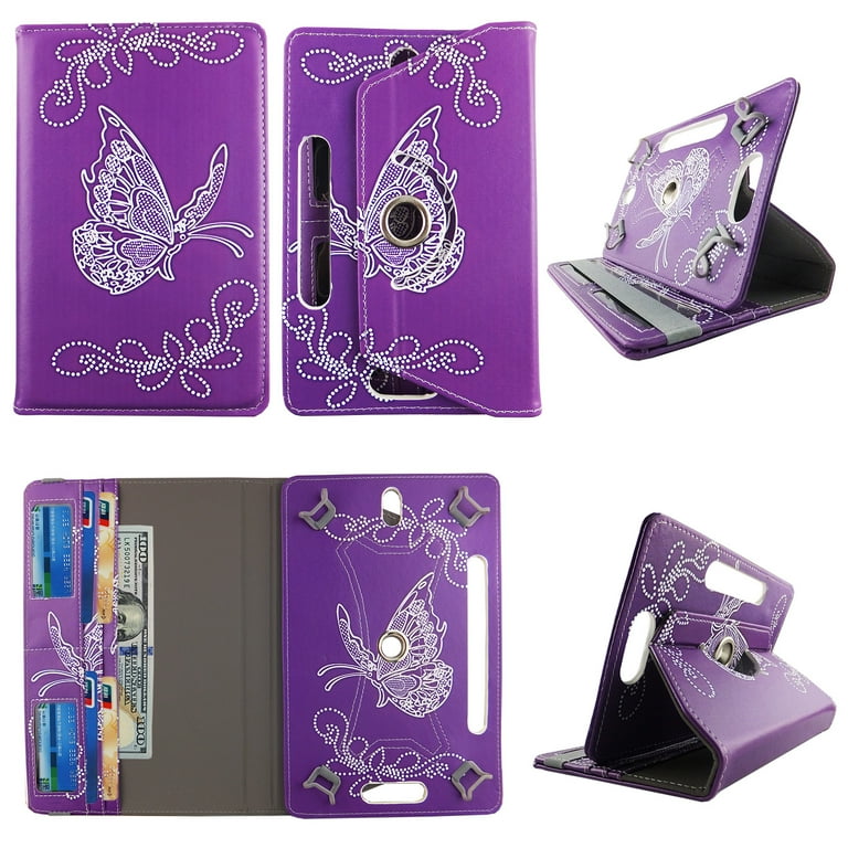 Purple Paisley tablet case 10 inch for HP Slate 10 10inch android tablet cases 360 rotating slim folio stand protector pu leather cover travel e reader cash slots Walmart