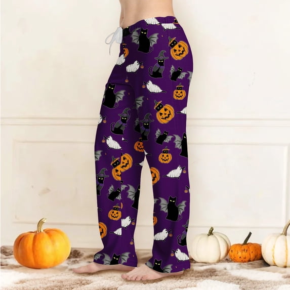 Purple Pajama Pants Women Soft, Casual, Stretch, Comfy, Lightweight, Breathable, Elastic Waist, Outfits, Fashion, Hight Waist with Pockets 2XL