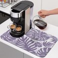 thumbnail image 1 of Purple Palm Leaves Dish Drying Mats for Kitchen Counter, Tropical Botanical Minimalist Modern Absorbent Coffee Bar Mat with Non-slip Rubber Backed Quick Drying Dish Rack Pad 16"x18", 1 of 9