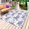 thumbnail image 1 of Purple Palm Tree Outdoor Rug for Patio/Deck/Porch, Non-Slip Large Area Rug 4 x 6 Ft, Summer Tropical Tree Coastal Beach Indoor Outdoor Rugs Washable Area Rugs, Reversible Camping Rug Carpet Runner, 1 of 8