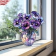 thumbnail image 1 of Purple Pansy Flowers in Vase Window Hanging Acrylic Decor, Flat 2D Sun Catcher Ornament, Colorful Floral Decoration, Vibrant Garden Gift, Nature-Inspired Window Accent for Home, 1 of 4