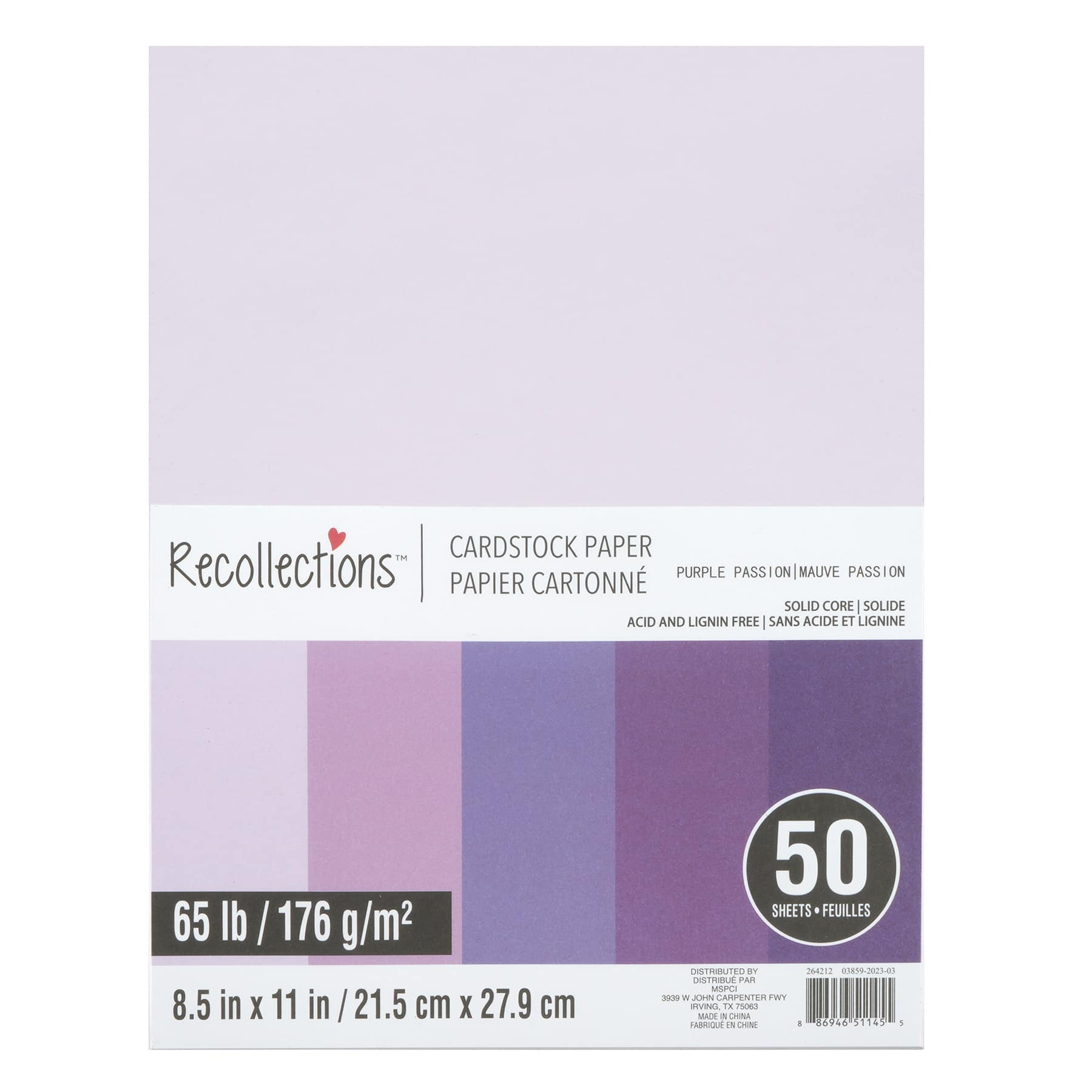 Purple Passion 8.5 x 11 Cardstock Paper by Recollections®, 50 Sheets 