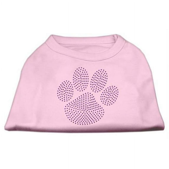 Purple Paw Rhinestud Shirts Light Pink L - 14