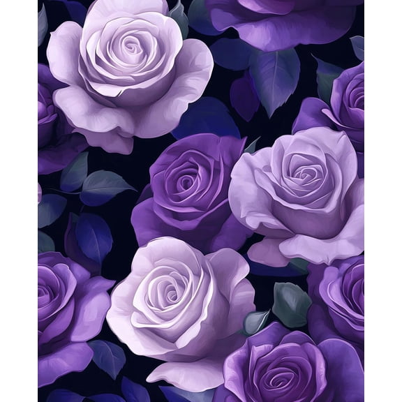 Purple Peel and Stick Wallpaper, Vintage Purple Rose Floral Pattern Wallpapers, Dark Romance Flower Self Adhesive Contact Paper Wall Decor for Bedroom Bathroom Drawer Bookshelf 17.5In x 9.8Ft