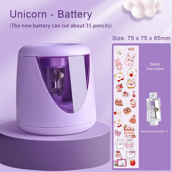 Purple Pencil Sharpener ,Manual Sharpener with Replacement Blade and Decorative Sticker for Office and Art Supplies, Pencil Sharpener, Sharpener Kit,Purple,1PC