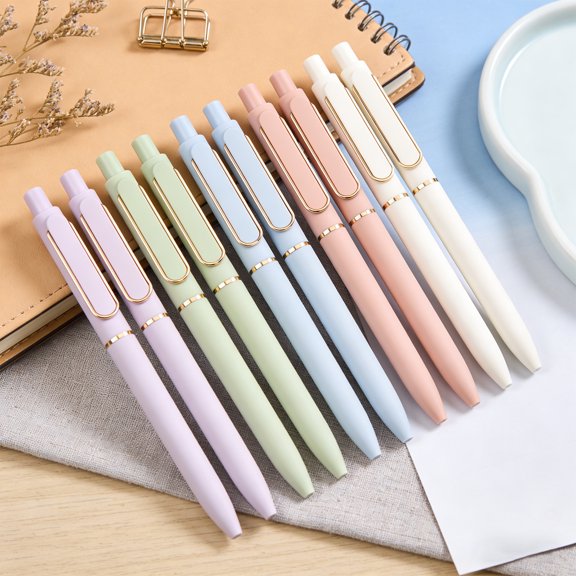 Purple PenswithPurple Ink Retractable Click Pens Rose Gold Accent Metal Pens Quick Dry Ink Lavender Purple Packof2