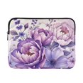 Computer Tech Backpacks Purple Peony Printed Laptop Sleeve 13-14 Inch Computer Bag & Laptop ...