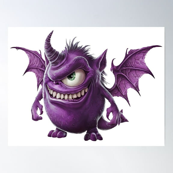 Purple People Eater Poster Wall Art, Modern Wall Decor For Living Room Bedroom, 12x18 UNFRAMED
