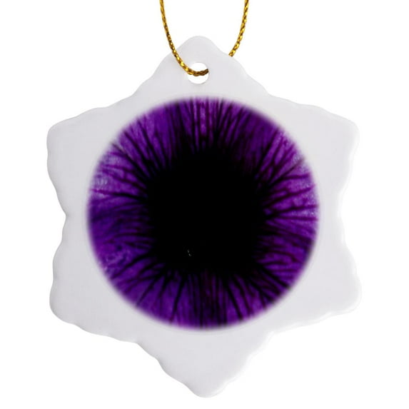 3drose, Purple Petunia, 3 inch Snowflake Porcelain Ornament