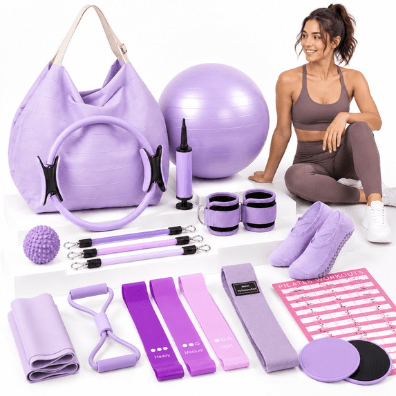 Purple Pilates Fitness Circle for Full-Body Toning Home Workouts ...