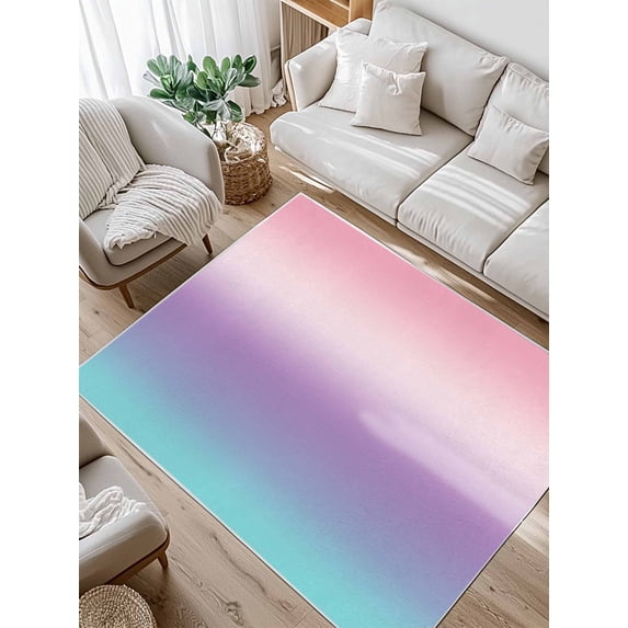 Purple Pink Area Rug for Bedroom 5x7 Ft Teal Gradient Super Soft fuzzy Throw Rug Non-Slip Fluffy Plush Indoor Floor Carpet for Living Room Nursery Home Decor