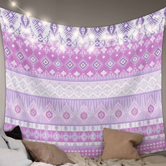 Purple Pink Boho Tapestry for Bedroom Wall Hanging Tapestry, Vintage Ethnic Tribe Abstract Art Ceiling Backdrop Tapestries Poster Blanket Wall Decor for Teens Room Living Room Dorm 39" x 59"