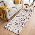 thumbnail image 1 of Purple Pink Botanical 2'x6' Runner Rugs for Hallway Kitchen Bedside Non Slip, Rustic Country Spring Floral Summer Leaf Entryway Rug Runners with Rubber Backing, Long Carpet Runner for Laundry Room, 1 of 8