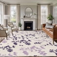 thumbnail image 1 of Purple Pink Botanical Area Rugs 5'x8', Small Throw Rugs for Classroom Bedroom, Rustic Country Spring Floral Summer Leaf Indoor Outdoor Rug Non-Slip Low Pile Carpet Runner Reversible Floor Mats, 1 of 8