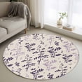 thumbnail image 1 of Purple Pink Botanical Round Area Rug 3.3Ft Washable Circle Rugs for Dining Room Table, Rustic Country Spring Floral Summer Leaf Non-Slip Carpet Floor Mats Indoor Outdoor Carpet Runner Home Decor, 1 of 8