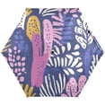 thumbnail image 1 of Purple Pink Cactus Design Umbrellas for Sun Auto Open Close UV50+ Waterproof 5-Fold Compact Fiberglass Frame, 1 of 6