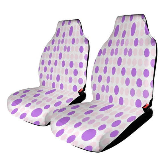 Purple Pink Circle Pattern Car Seat Covers Pack of 2 Universal Front Seat Protective Cover