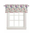 thumbnail image 1 of Purple Pink Floral Kitchen Valances for Windows Farmhouse Linen Window Valance Curtain for Living Room Window Treatment Vintage Farmhouse Botanical Flowers Valance Rod Pocket Topper, 60 x 18 Inch, 1 of 6