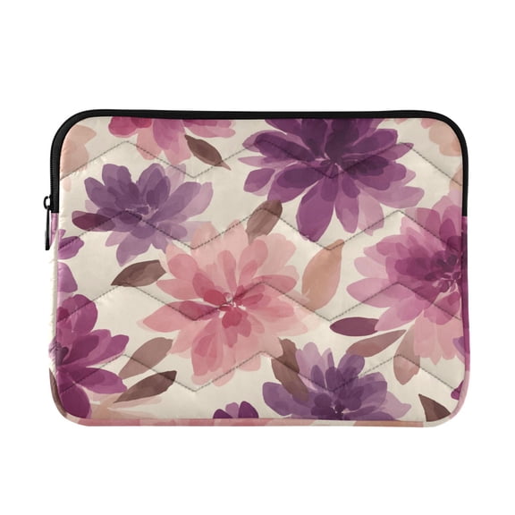 Purple Pink Flower Patel Retro Quilted Laptop Protective Cases Computer Sleeves Tablet Bags Briefcases M