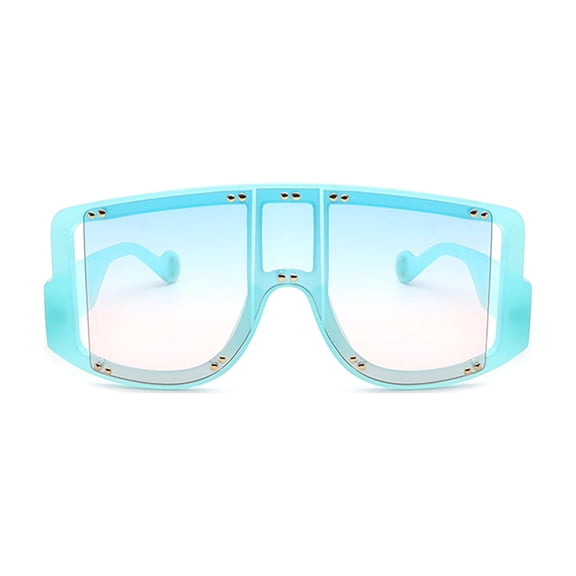 Purple & Pink Gradient Face-Covering Sunglasses, UV400 Protection Pink-Gray Gradient Lens Shades, Chic Fashion Sunglasses for Outdoor Activities