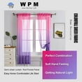 thumbnail image 1 of Purple Pink Ombre Sheer Curtains for Kids playroom 2 Panels Rod Pocket Bedroom Window Semi Voile Drapes Faux Linen Décor Girls Livingroom Room Decoration Party 63 Inch Long, 1 of 5
