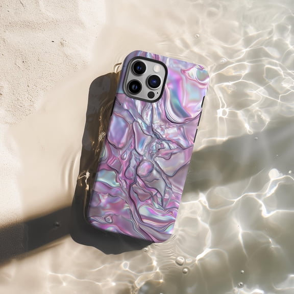 Purple Pink Pearl Design Phone Case Abalone Shell Print Aesthetic Slim Cover For iPhone Samsung Galaxy Pixel