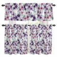thumbnail image 1 of Purple Pink Rose Kitchen Curtains Valances and Tiers Set of 3 Watercolor Green Leaves Plant Farmhouse Tier Curtains and Valance with Rod Pocket for Small Windows, 27.5"x36", 1 of 9