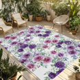 thumbnail image 1 of Purple Pink Roses Outdoor Rug for Patio/Deck/Porch, Non-Slip Large Area Rug 6 x 9 Ft, Spring Floral Elegant Pastoral Botanical Indoor Outdoor Rugs Washable Area Rugs, Camping Rug Carpet Runner, 1 of 8