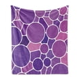 thumbnail image 1 of Purple and Pink Soft Flannel Fleece Throw Blanket, Abstract Stained Glass Motif with Retro Circular Shapes Colorful Pattern, Cozy Plush for Indoor and Outdoor Use, 50" x 70", Multicolor, by Ambesonne, 1 of 6