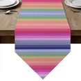 thumbnail image 1 of Purple Pink Stripe Table Runner Linen Burlap Table Runner 70 Inches Long Abstract Modern Geometric Lines Dresser Scarves for Kitchen Island Coffee Dining Room Party Wedding Holiday Decoration 13"x70", 1 of 8