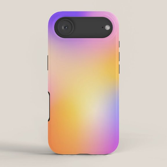 Purple, Pink, Yellow and Orange Gradient Tough Case for Apple iPhone, Polycarbonate and TPU
