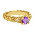 Purple,Pink and White Cubic Zirconia Disney Rapunzel Princess Ring In