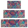 thumbnail image 1 of Purple Pioneer Flower and Paisley Pattern Kitchen Rugs Sets Of 3,Kitchen Runner Rugs Non Skid Washable,Decorative Kitchen Floor Mats for Kitchen,Sink,Laundry,17"x30"+ 17"x47" + 17"x59", 1 of 6