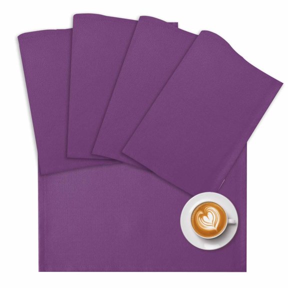 Purple Placemats Set of 2 Simple Background Modern Solid Color Monochrome Place Mats Washable Table Mats for Party Kitchen Dining Decoration, 13 X 19 Inch